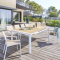 Table de jardin extensible PARADIZE Acacia & Blanc
