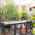 Table de jardin extensible ALLURE Effet bois muscade & Graphite