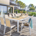 Ensemble table de jardin rectangulaire PARADIZE + 8 fauteuils et 4 chaises AXANT Blanc